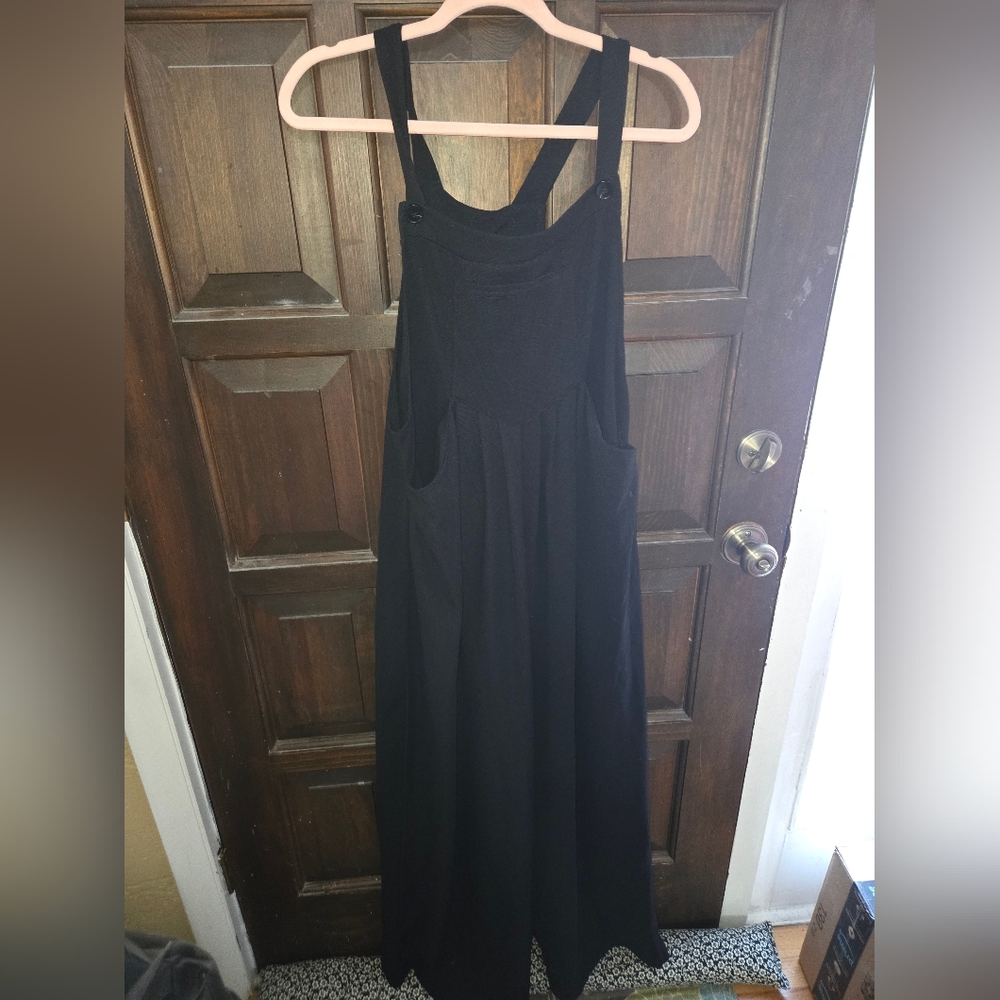 Halara Black Baggy Overalls